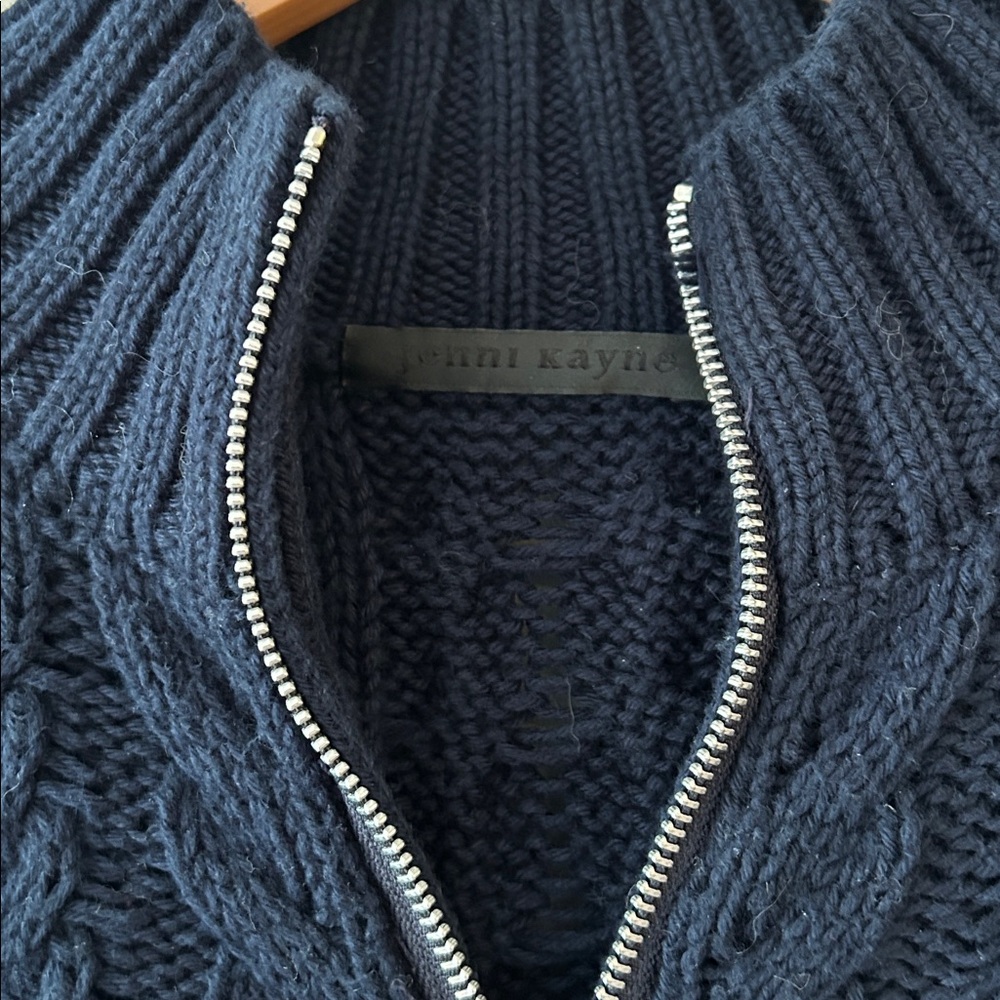 Jenni Kayne navy blue cotton half zip sweater size small - Picture 2 of 5